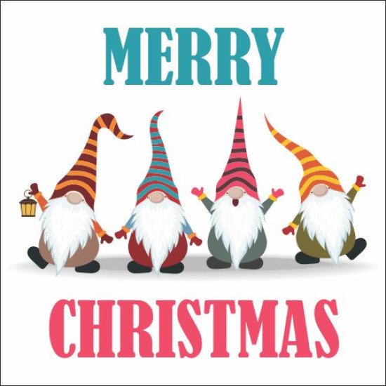 Atvirukai Linksmų Kalėdų - Nykštukai, 6 vnt