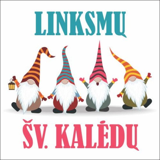Atvirukai Linksmų Kalėdų - Nykštukai, 6 vnt
