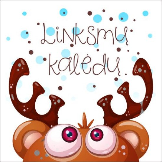 Atvirukai Linksmų Kalėdų - Briedis, 6 vnt