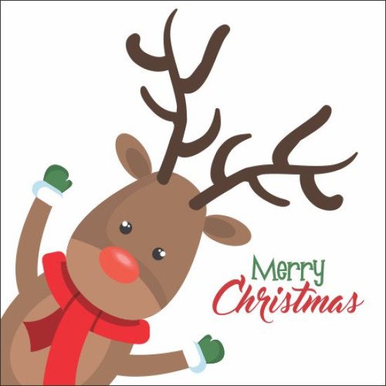 Atvirukai Linksmų Kalėdų - Briedis 002, 6 vnt