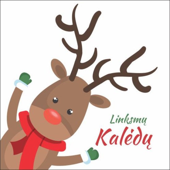 Atvirukai Linksmų Kalėdų - Briedis 002, 6 vnt