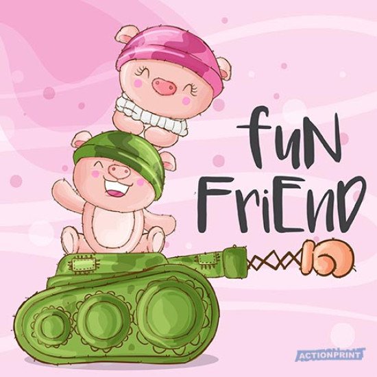 Atvirukai Mielosios karinės kliaulytės - Fun friend, 6 vnt