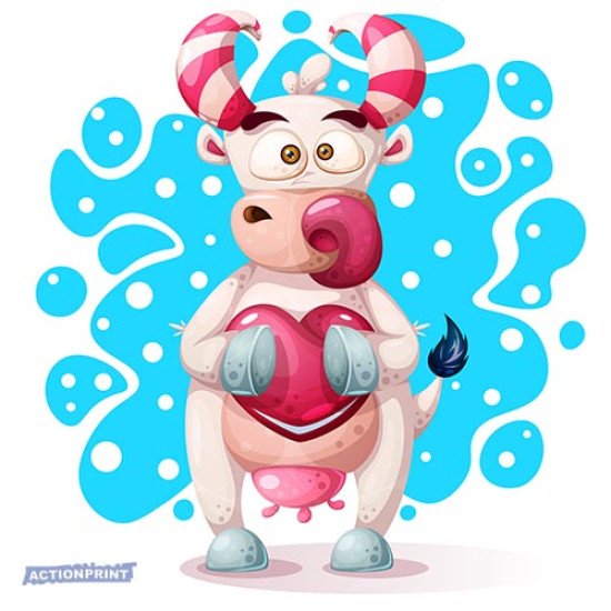 Atvirukai Įdomi karvutė su širdele, 6 vnt