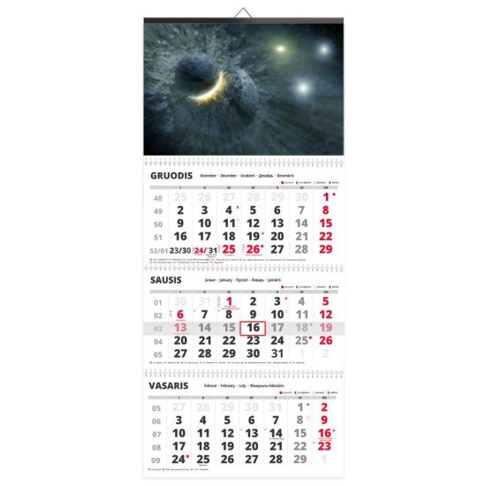 Sieninis kalendorius TRIO trijų dalių - 00101