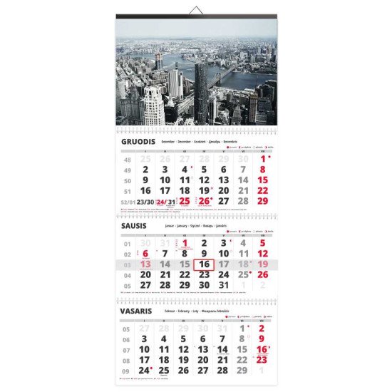 Sieninis kalendorius TRIO trijų dalių - 00103