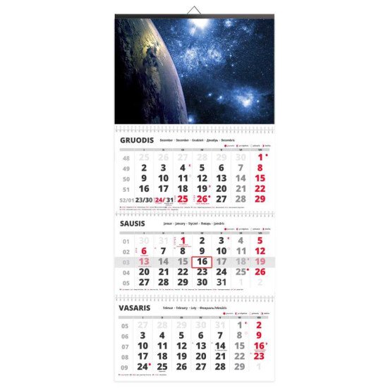 Sieninis kalendorius TRIO trijų dalių - 00104