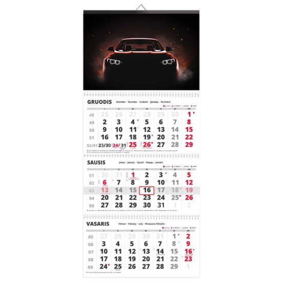 Sieninis kalendorius TRIO trijų dalių - 00106