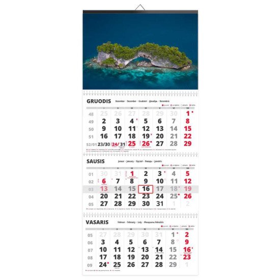 Sieninis kalendorius TRIO trijų dalių - 00109