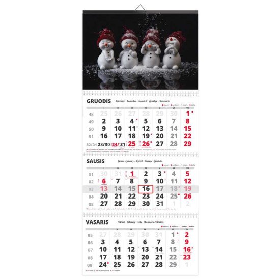 Sieninis kalendorius TRIO trijų dalių - 00113