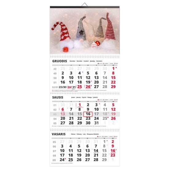 Sieninis kalendorius TRIO trijų dalių - 00114