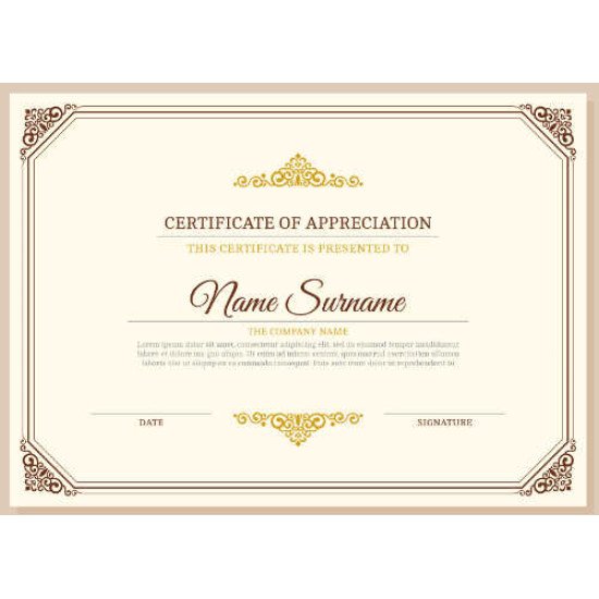 Sertifikatas-diplomas, 20 vnt, Nr. 000034