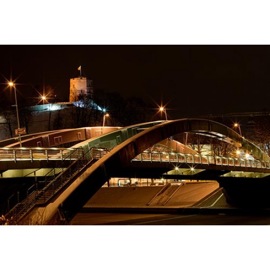 Drobė horizontali Karaliaus Mindaugo tiltas, Vilnius, Lietuva