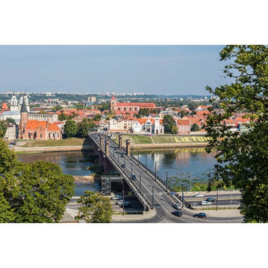 Drobė horizontali Vytauto didžiojo tiltas, Kaunas, Lietuva