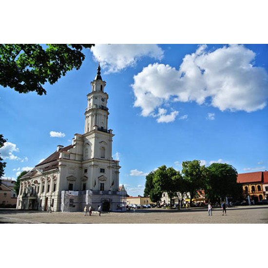 Drobė horizontali Kauno rotušė, Kaunas, Lietuva