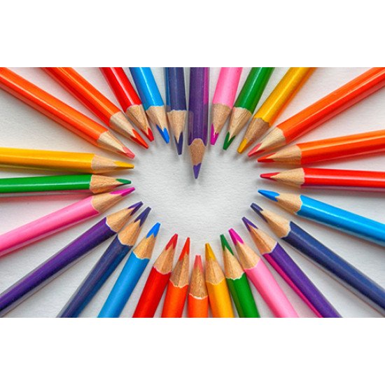 Fototapetai Širdis sudaryta iš pieštukų