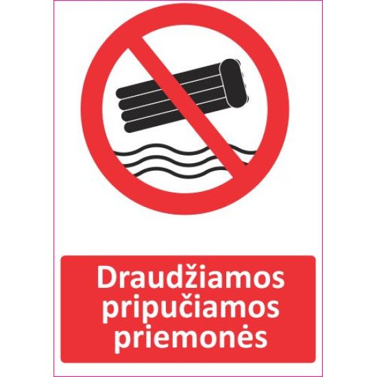 Lipdukas Draudžiamos pripučiamos priemonės