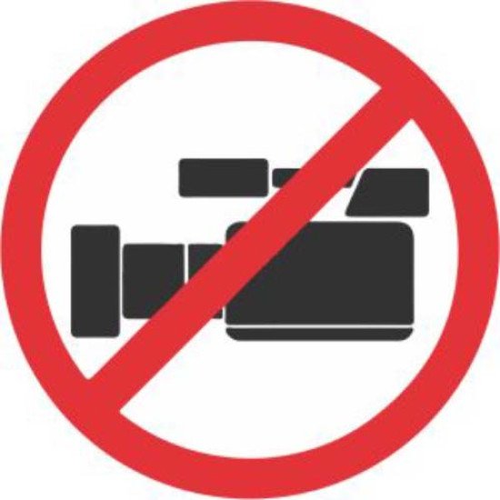 Lipdukas Draudžiama filmuoti Lipdukas Draudžiama filmuoti