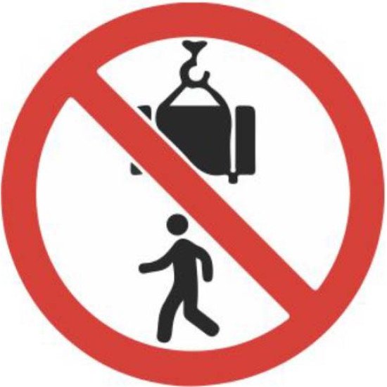 Lipdukas Draudžiama stovėti po pakabinta apkrova