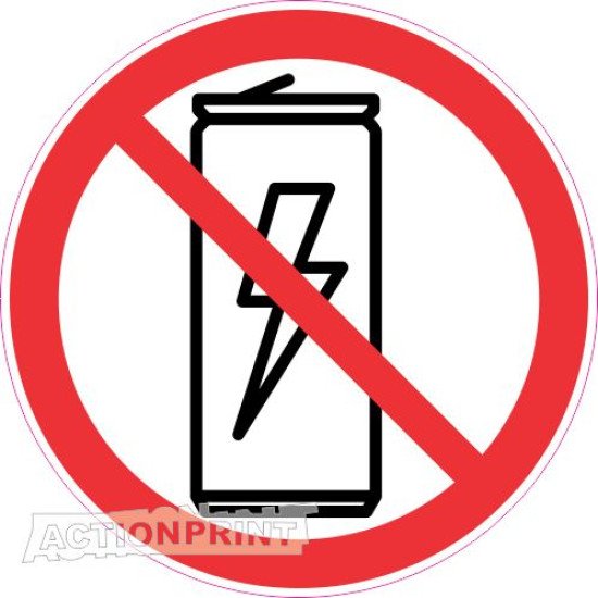 Lipdukas Draudžiami energetiniai gėrimai 002 Lipdukas Draudžiami energetiniai gėrimai 002