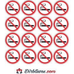 Lipdukas Draudžiama rūkyti 50 mm, 16 vnt