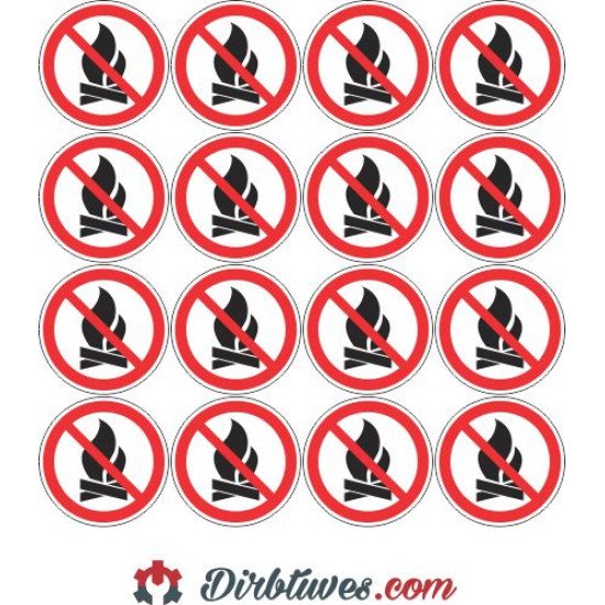 Lipdukas Draudžiamos laužavietės 80 mm, 16 vnt