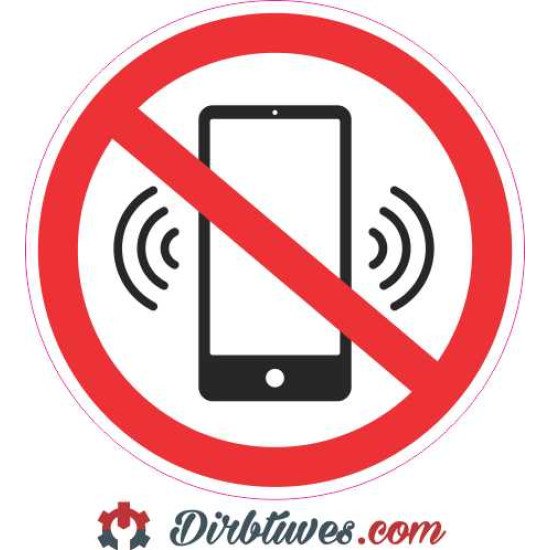 Lipdukas Išjunkite mobilaus telefono garsą