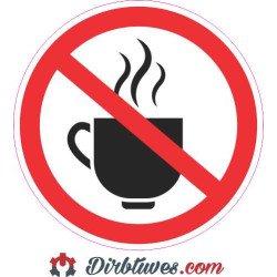 Lipdukas Draudžiama kava, arbata, gėrimai