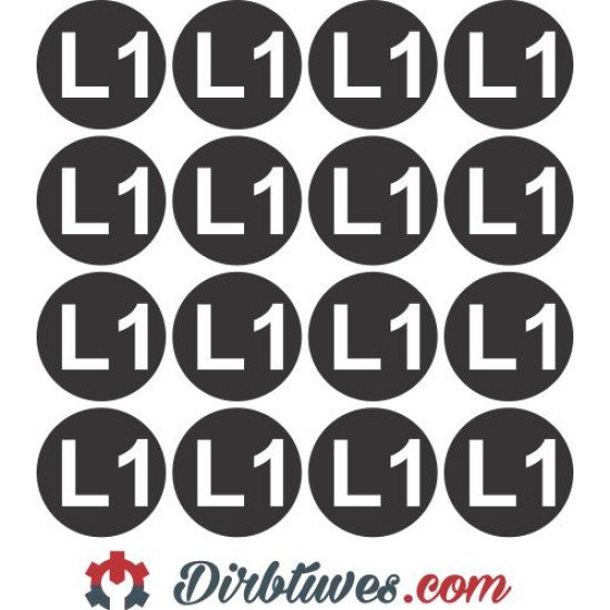 Lipdukas Išorinis laidininkas L1, 20 mm, 16 vnt Lipdukas Išorinis laidininkas L1, 20 mm, 16 vnt