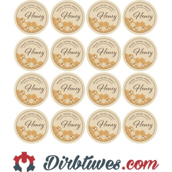 Etiketė-lipdukai medui  Organic Natural product, 16 vnt