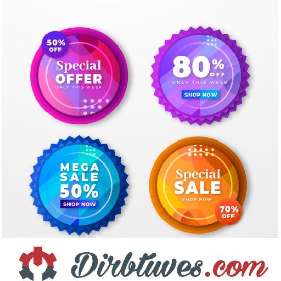 16 vnt, Etiketės-lipdukai Special Offer, Shop now, Mega Sale, Special Sale