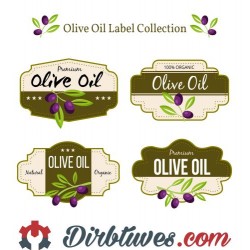 16 vnt, Etiketės-lipdukai Premium Olive Oil