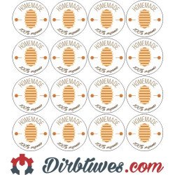 Etiketes-lipdukai medui Honey, Homemade, 100 organic, 16 vnt