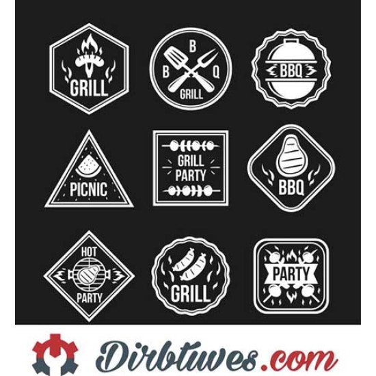 Etiketės-lipdukai Barbekiu 16 vnt - Dizainą pasirinkite