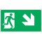 Lipdukas Evakuacinis išėjimas lipant laiptais į dešinę aukštyn