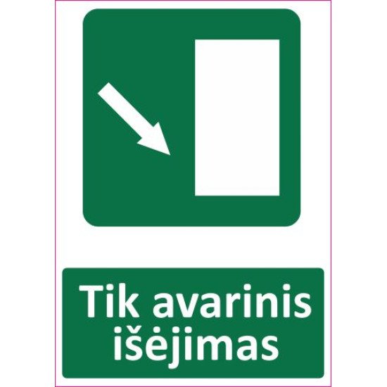 Lipdukas Tik avarinis išėjimas