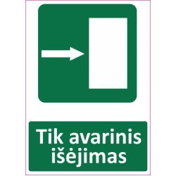 Lipdukas Tik avarinis išėjimas