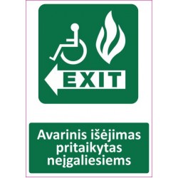 Lipdukas Avarinis išėjimas pritaikytas neįgaliesiems