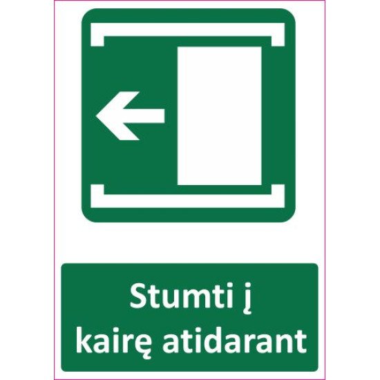 Lipdukas Stumti į kairę atidarant