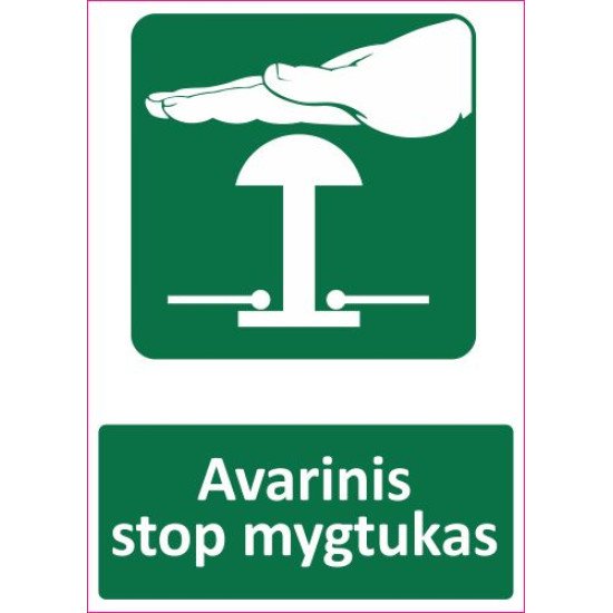 Lipdukas Avarinis stop mygtukas Lipdukas Avarinis stop mygtukas
