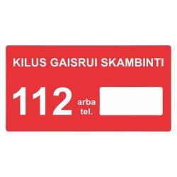 Lipdukas Kilus gaisrui skambinti 112