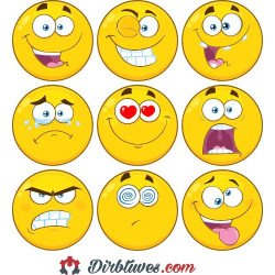 Lipdukai humoristiniai Jaustukai, veidukai, 9 vnt