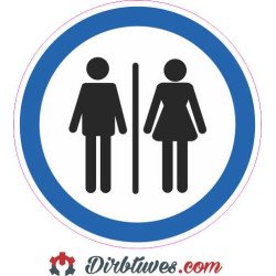 Informacinis lipdukas Tualetas bendras, vyrų ir moterų, WC