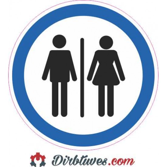 Informacinis lipdukas Tualetas bendras, vyrų ir moterų, WC