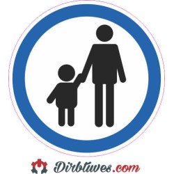 Informacinis lipdukas Vaikai tik su tėvais, tėvai prižiūri savo vaikus