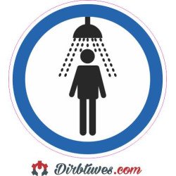 Informacinis lipdukas Nusiprausti prieš einant į baseiną