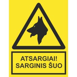 Lipdukas Atsargiai sarginis šuo