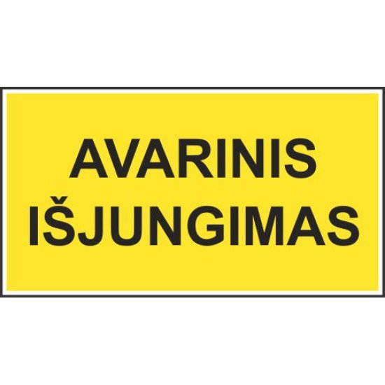 Lipdukas Avarinis išjungimas Lipdukas Avarinis išjungimas