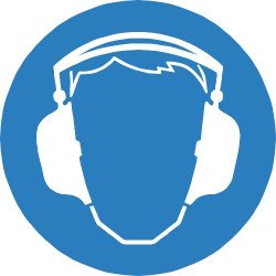 Lipdukas Naudoti klausos apsaugines priemones