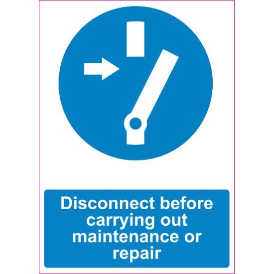 Lipdukas Disconnect before carrying out mantenance or repair