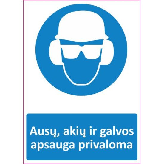 Lipdukas Ausų, akių ir galvos apsauga privaloma